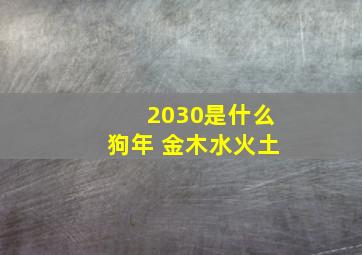 2030是什么狗年 金木水火土